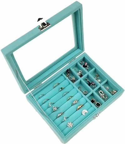 NEX™ 8" Velvet Jewelry Organizer For Earring and Rings