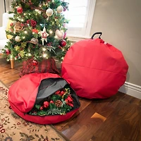 Santa's Bag 36" Hanging Christmas Wreath Storage Container