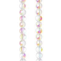 12 Pack: Crystal Aurora Borealis Faceted Glass Round Beads, 8mm by Bead Landing™