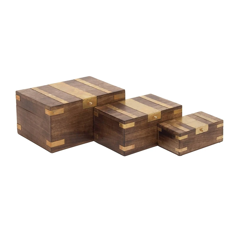Brown Mango Wood Traditional Box Set
