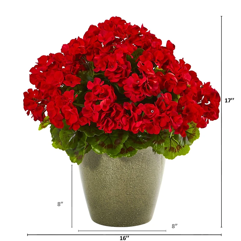 17" UV Resistant Potted Geranium Plant