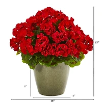 17" UV Resistant Potted Geranium Plant
