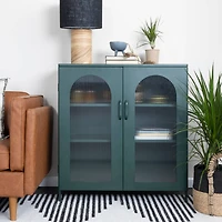 Hello Honey® 40" Dark Green Solstice Wide Metal Accent Cabinet