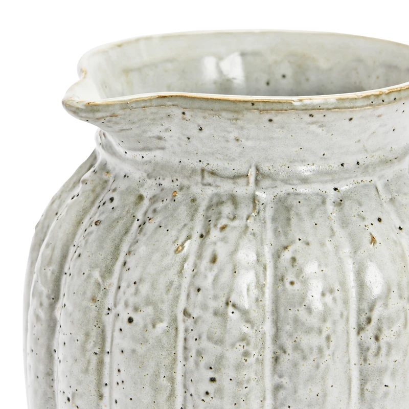 Hello Honey® 2.5qt. Antique White Stoneware Fluted Pitcher