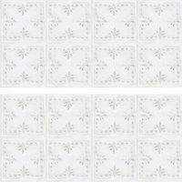 RoomMates White Tin Tile Backsplash Peel & Stick Giant Wall Decals