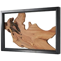 Abstract Handmade Live Edge Wood Slab Wall Décor with Black Frame