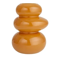 Hello Honey® 7.5" Caramel Brown Natural Elegance Glass Vase