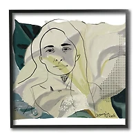 Stupell Industries O'Keefe Artist Portrait Off-White Lily Floral, 12" x 12"