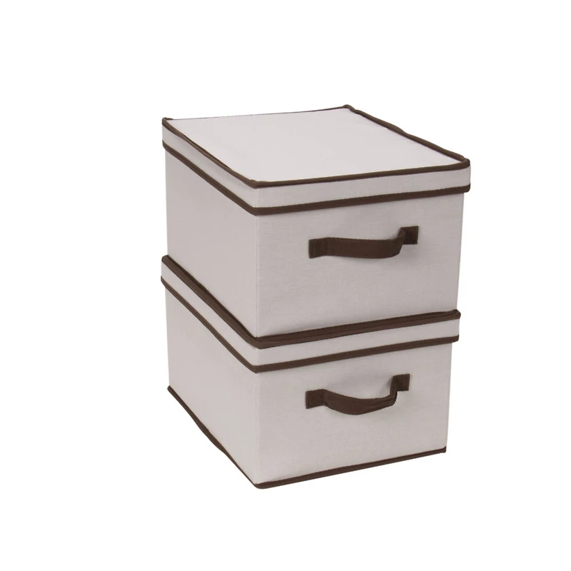 Household Essentials Canvas Storage Box with Lid