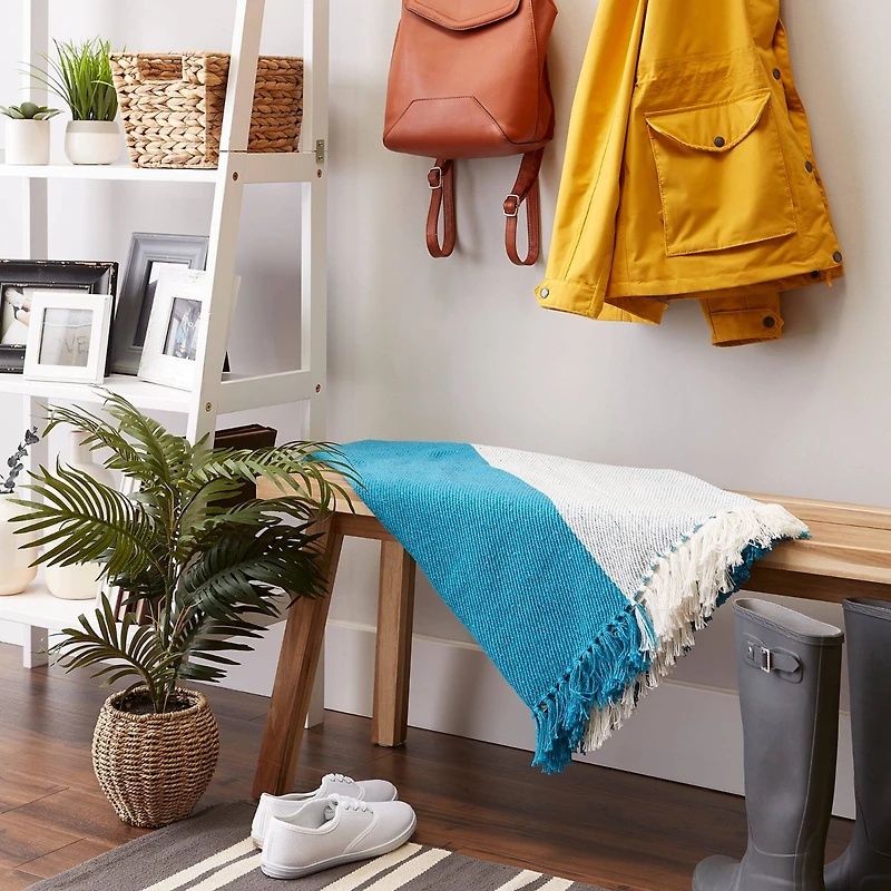 DII® Teal Four Square Woven Throw