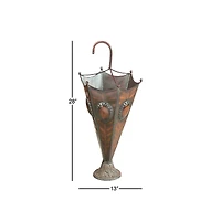 28" Brown Metal Rustic Umbrella Stand