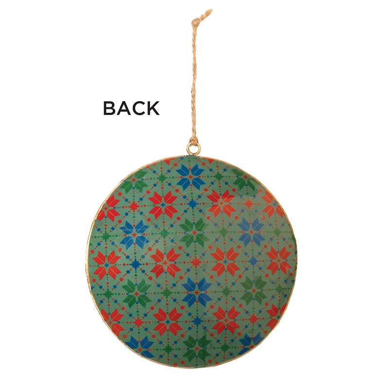 6" Ski & Snowboard Forest Metal Disc Ornaments Set