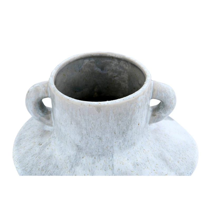 Hello Honey® 8.25" Stoneware Vase With Reactive Glaze Finish & Vertical Handles