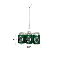 Hello Honey® 3.25" Green Beer 6-Pack Glass Ornament