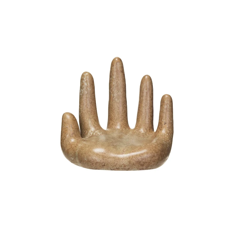Hello Honey® 5.5" Brown Decorative Stoneware Hand with Reactive Glaze