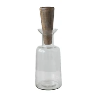 Hello Honey® 12" Glass Wine Decanter with Mango Wood Stopper