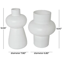 White Glass Unique Trumpet Vase Set