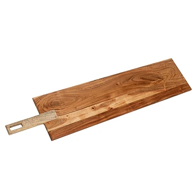 Hello Honey® 35" Natural Handled Acacia & Mango Wood Cheese & Serving Board