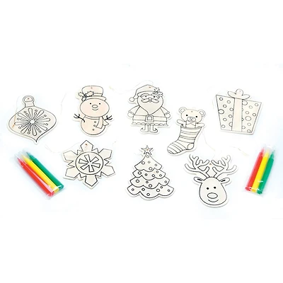 Assorted Darice® Wooden Christmas Ornament Kit with Markers