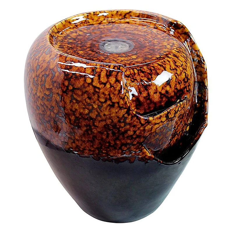 Design Toscano Burnt Umbra Ceramic Jar Garden Fountain
