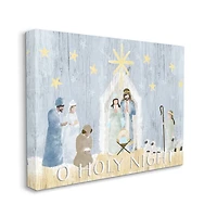 Stupell Industries Nativity Barn Stable Christmas Holiday Rustic Scene Canvas Wall Art