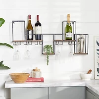 36" Black Metal Contemporary Wine Rack