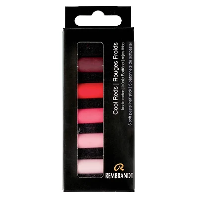 Rembrandt 5 Color Cool Reds Half Stick Soft Pastel Set