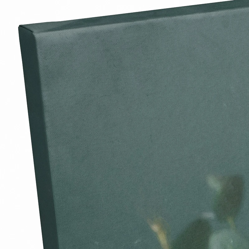 Emerald and Pink Eucalyptus Bouquet  24" x 24" Canvas Wall Art