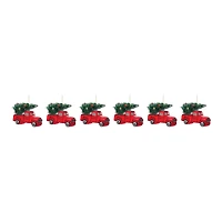 6ct. 4.25" Glittered Glass Pickup Truck Ornament Set