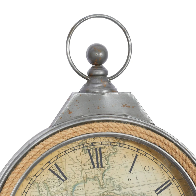 30" Brown Metal Coastal Wall Clock