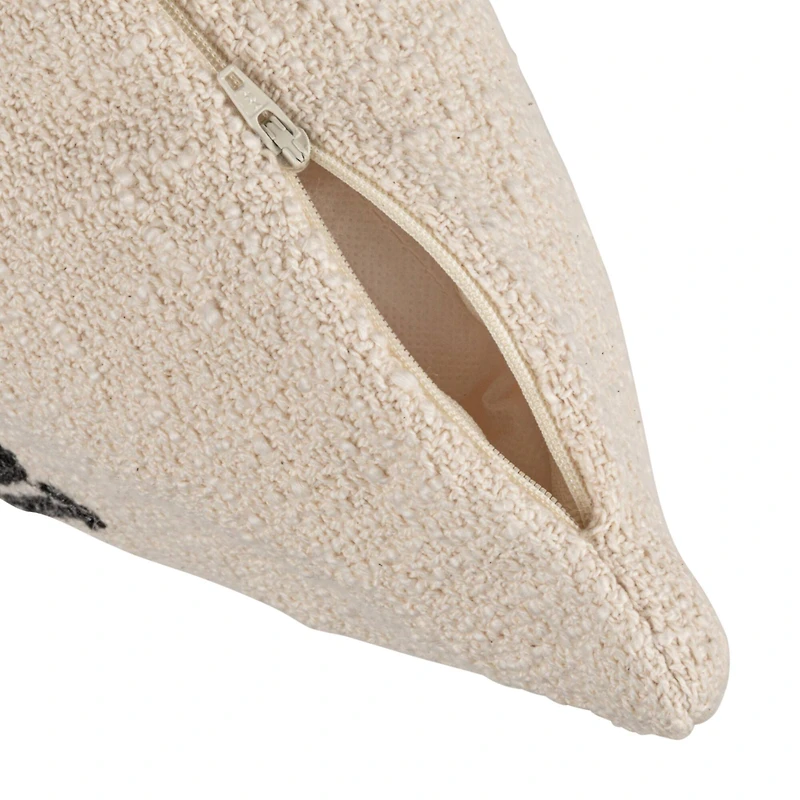 Hello Honey® All You Need White Square Cotton & Jute Pillow