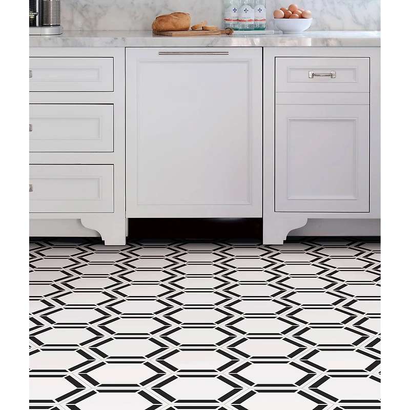 FloorPops Coltrane Peel & Stick Hexagon Floor Tiles
