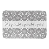 Neutral Let It Snow Christmas Bath Mat
