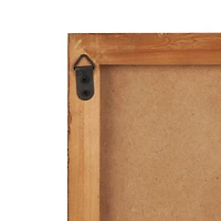 White Dimensional Geometric Wall Décor with Brown Frame