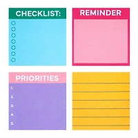 Assorted 2" x 2" Sticky Notes, 4pc. by Fab Finds