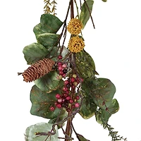 Hello Honey® 5.5ft. Faux Zanzibar Leaf Garland with Pinecones & Berries