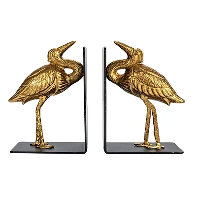 Hello Honey® 6" Gold Decorative Cast Iron Bird Bookends Set