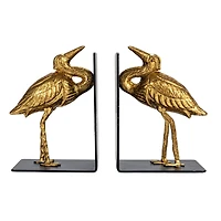 Hello Honey® 6" Gold Decorative Cast Iron Bird Bookends Set