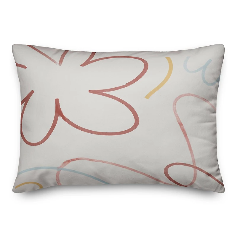 Flowers Outline Throw Pillow