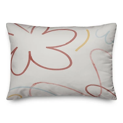 Flowers Outline Throw Pillow