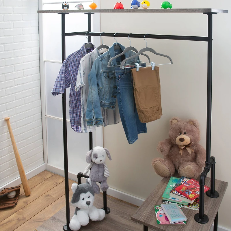 Simplify Children's Gray Velvet Hangers, 6ct.