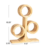 Hello Honey® 15.25" Natural Mango Wood Circular Wine Rack