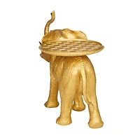 The Novogratz Gold Resin Eclectic Tray Elephant Sculpture, Set of  18" x 22" x 11"