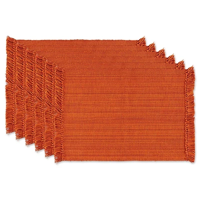 DII® Variegated Burnt Orange Fringe Placemats, 6ct.