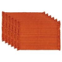 DII® Variegated Burnt Orange Fringe Placemats, 6ct.