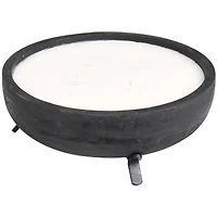 40oz. Sauvignon Blanc Scented White 4 Wick Candle in Black Wood Bowl with Metal Tripod Stand