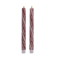 10.5" Red Candy Striped LED Wax Taper Candles, 2ct. by Ashland®