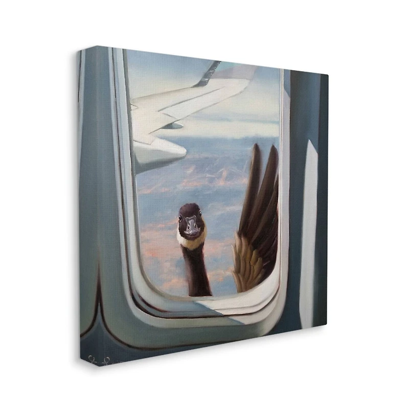 Stupell Industries Hello from a Goose Airplane Window Scene Painting Canvas Wall Art