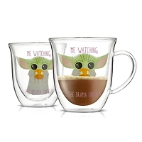 JoyJolt® 13.5oz. Star Wars™ The Mandalorian Drama Glass Mugs, 2ct.