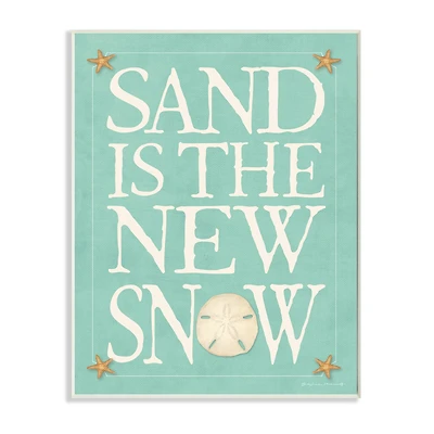 Stupell Industries Sand is the New Snow Nautical Winter Starfish Wall Plaque